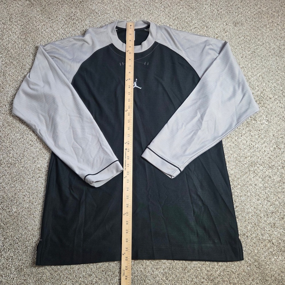 Jordan Mens Long Sleeve Mesh Shooting Shirt Black Grey Jumpman Large RN56323 - Picture 4 of 7